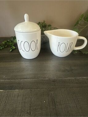 Rae Dunn Farmhouse SCOOP POUR cream and sugar set